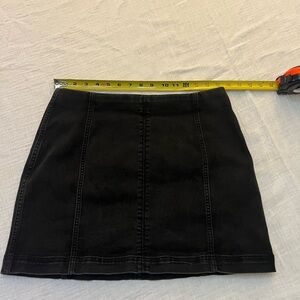 wild fable Black Denim Mini Skirt with Panel Stitching